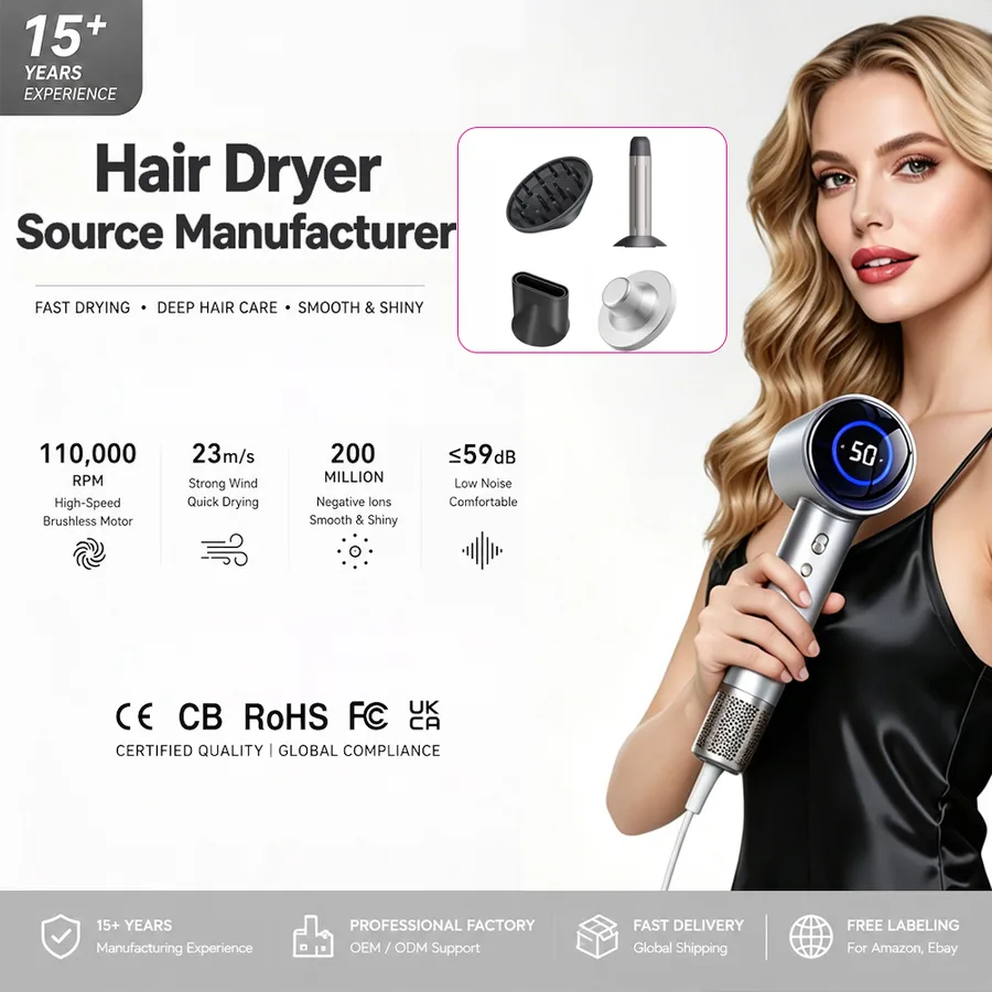 Custom Hair Dryers Professional Salon Light Weight High Speed Hair Blower One Step Negative Ions Turbo Hair Dryer