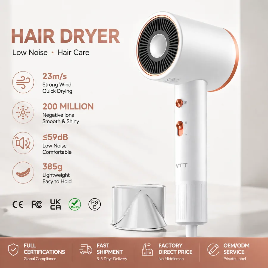 2026 Professional Hair Dryer High-Speed Negative Ionic Hot Cold Wind Portable for Hotels Household Use Electric ABS