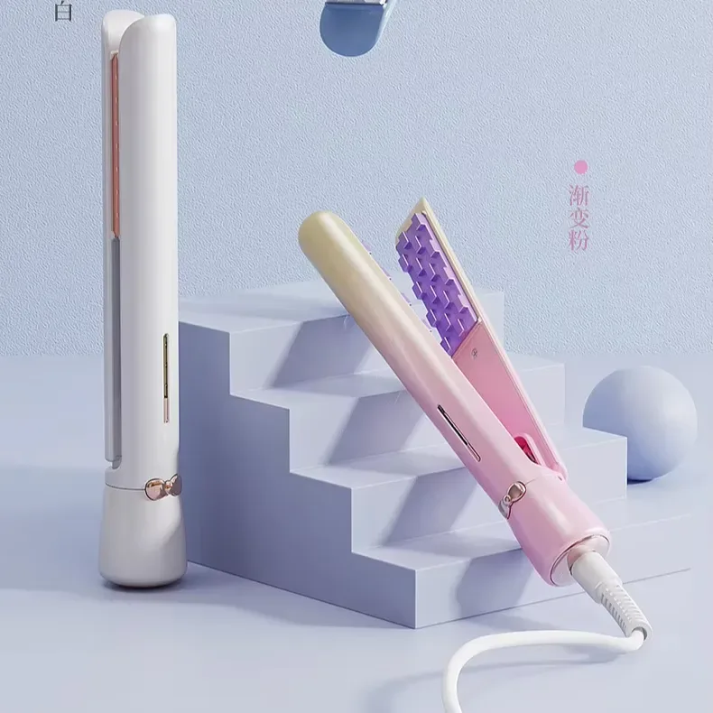 OEM Customizable Mini Ceramic Hair Straightener Portable Flat Iron LCD Display Electric Power 1-Year Warranty for Travel Hotels