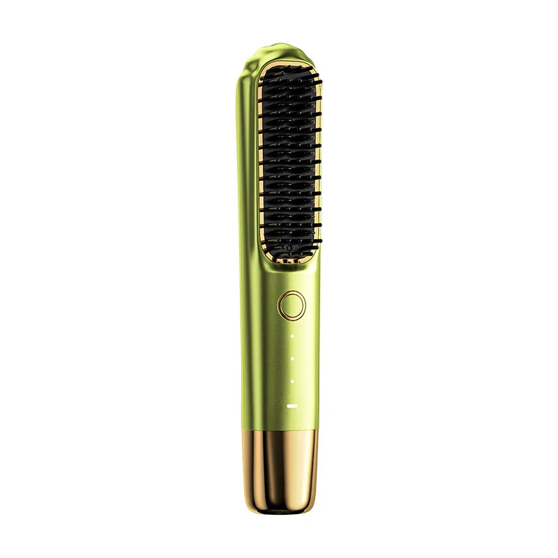 Professional Portable USB Rechargeable Wireless Ionic Electric Hair Straightener Brush with Comb Brushes for Household Use
