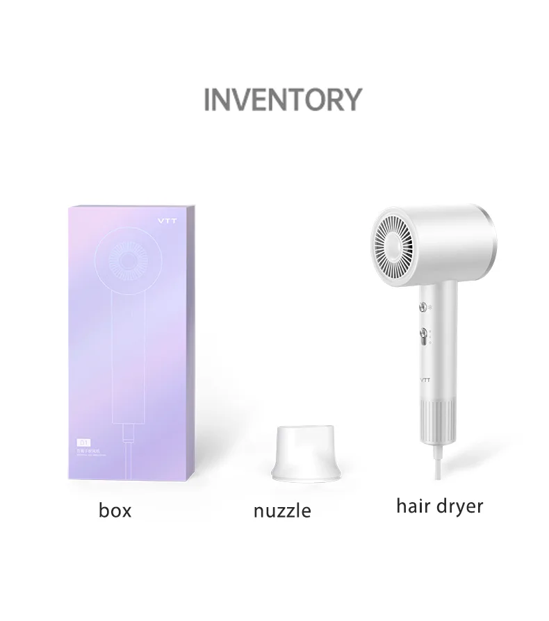 Portable Professional Electric Ionic Hair Dryer High-Speed Motor Negative Ions Fast-Drying Low Noise Concentrator Nozzle