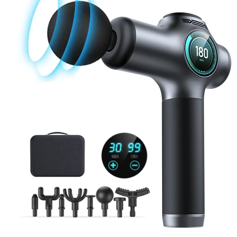 Professional 8-Head Fascia Gun Handheld Electric Impulse Massage Device Brushed Motor Wireless Remote Control for Body Muscle
