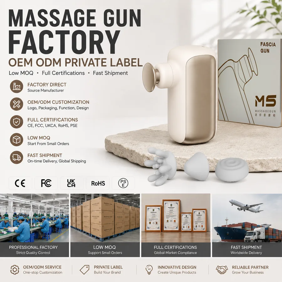 Mini Rechargeable Brushless Motor Fascia Massager Pocket Portable Deep Tissue Percussion Massage Gun for Travel Home Office