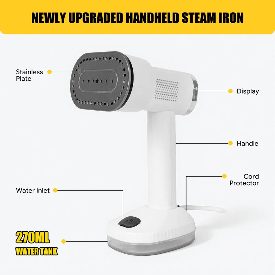 Wholesale Portable Handheld Garment Steamer Fast Heating Travel Clothes Steam Iron With Water Tank for Home Hotel Office Fabric