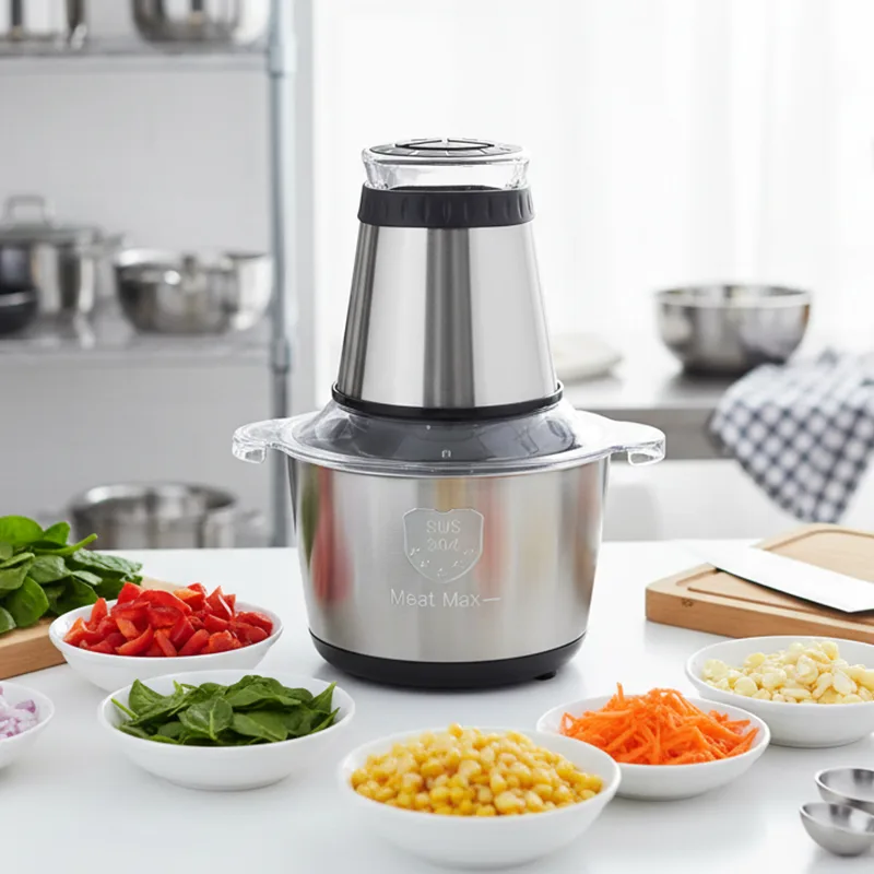 Food Slice Mixer Bowl Cutter Table Nut Vegetable And Meat Chopper Machine 2 Liter 3Lt