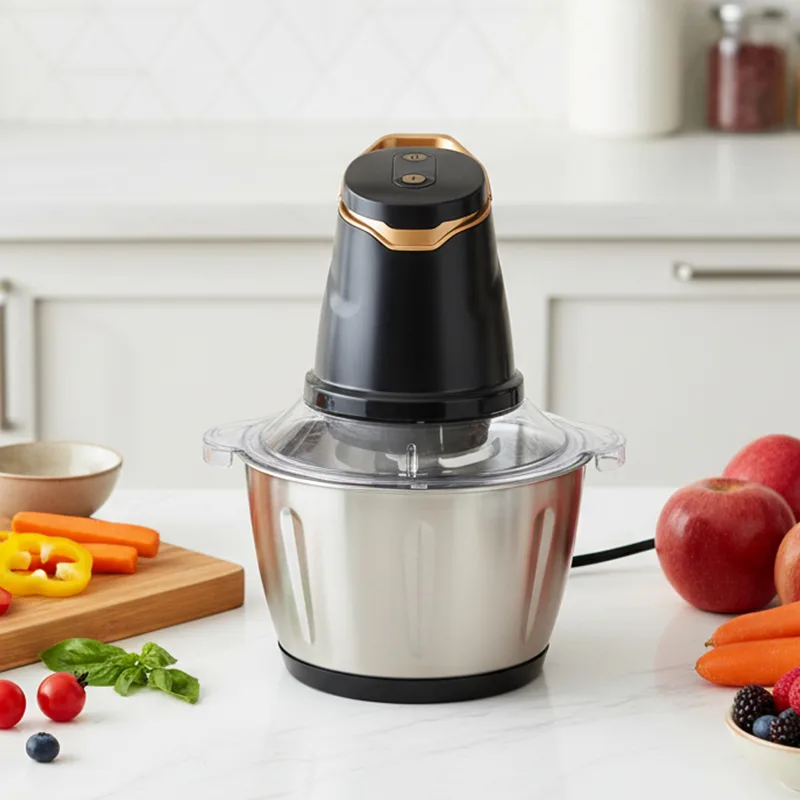 Wholesale Portable High Power Sanitary Custom Stainless Steel 304 2L Electrical Garlic Meat Grinder Easy Operation