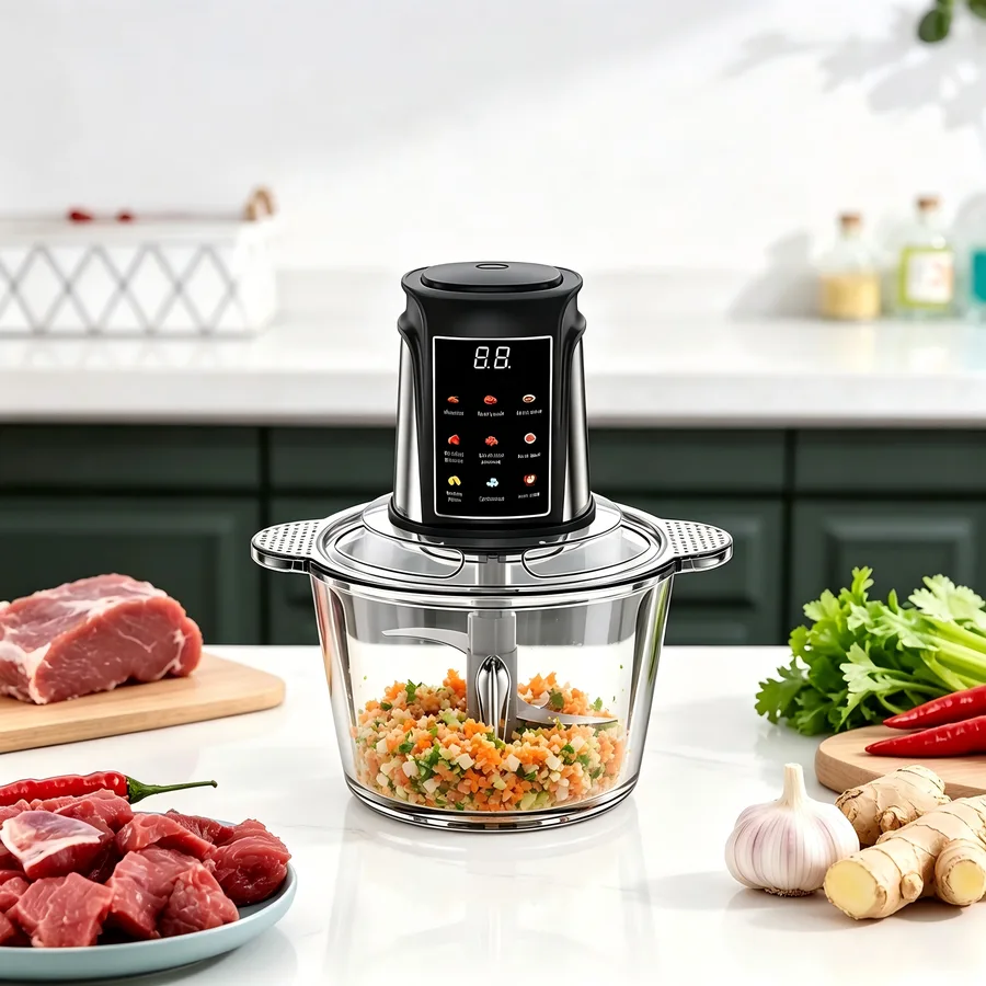 Smart Multifunctional Food Processor Digital Touch Screen 2L 3L 5L Glass Electric Vegetable Chopper Meat Grinders For Home Use