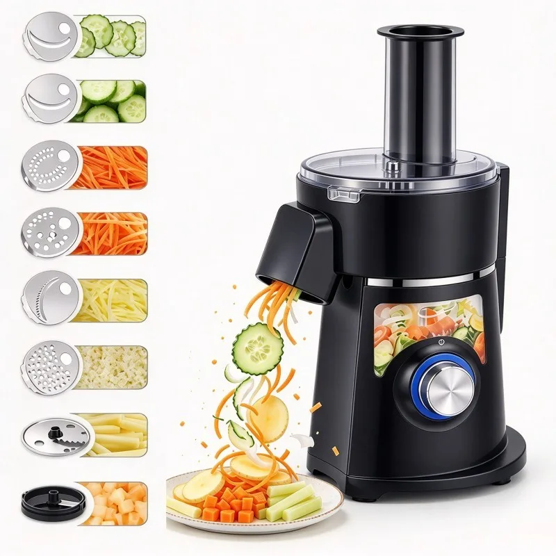 Food Processor With Slicer Dicing Julienne Blade Dicer Shredder Salad Maker 8 In 1 Electric Food Processor Machine Multifunction