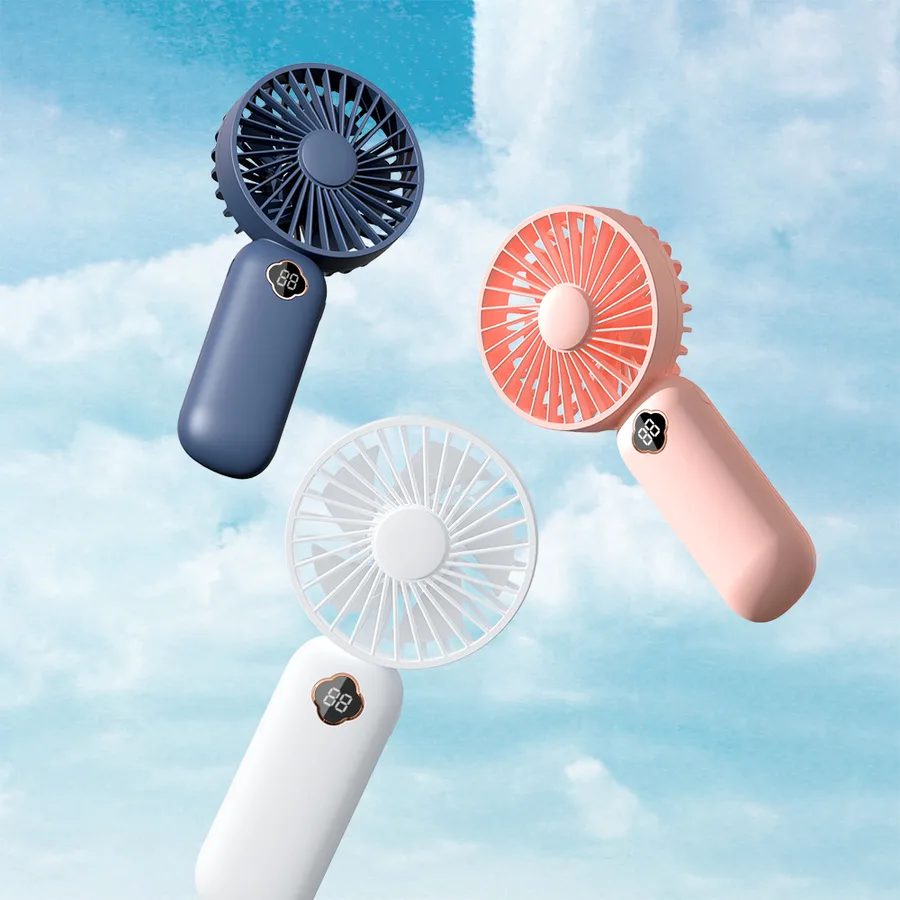 Wholesale Custom Logo Plastic White PVC Rechargeable Hand Held Mini Fan for Freezing Portable Hand Fan Ice Pack