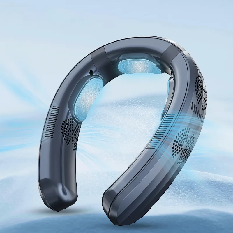 Portable Bladeless Cooling Foldable Neck Hanging Fan Usb Charging Rechargeable Wireless Hands Free Portable Cooling Neck Fan
