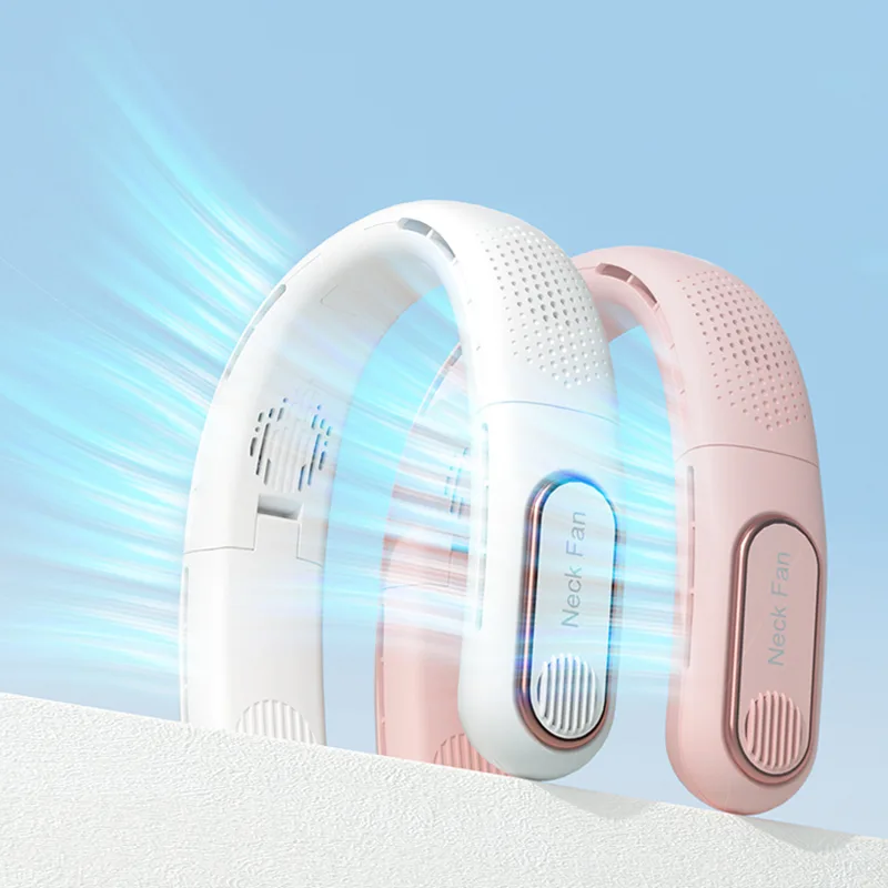 air Conditioner Neck Fan USB Rechargeable Portable Neckband Air Cooling Wearable Neck Cooling Hanging Fan