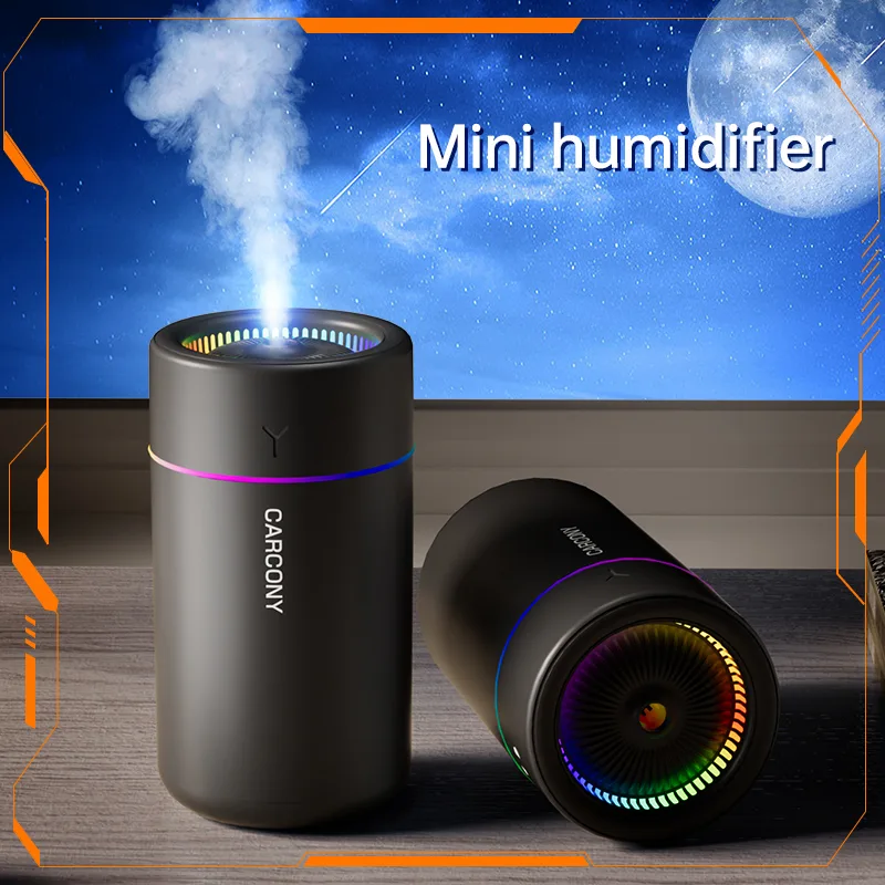 Air Humidifier Mini Usb Home Office Portable Ultrasonic Car Humidifier Desktop With Led Night Light with Water-soluble Perfume