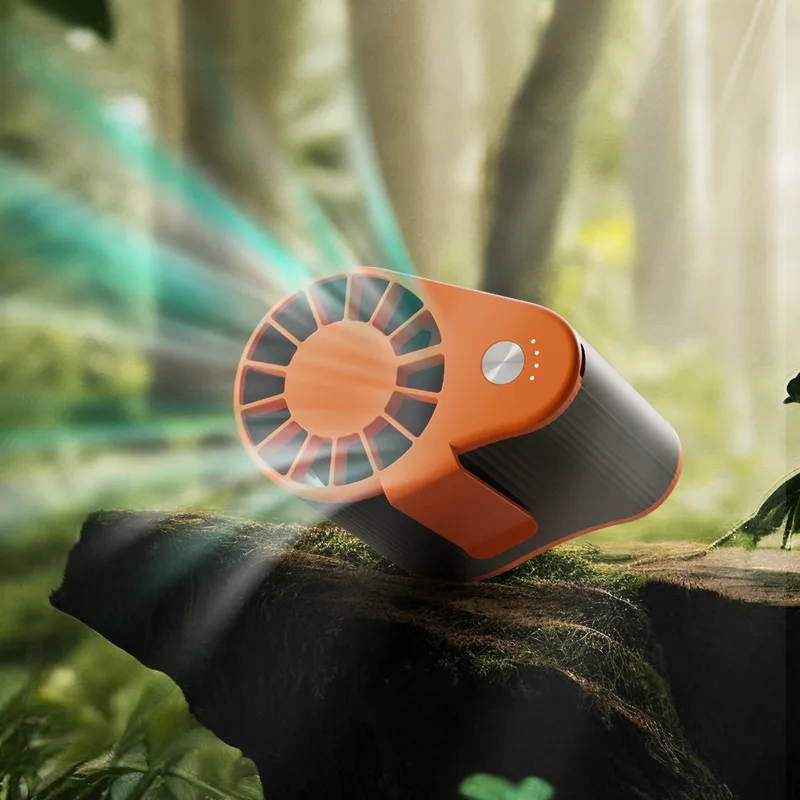 WYWD Mini Hanging Waist Fan-1200mAh Battery Powered Outdoor & Car Use Plastic Material 3 Speeds