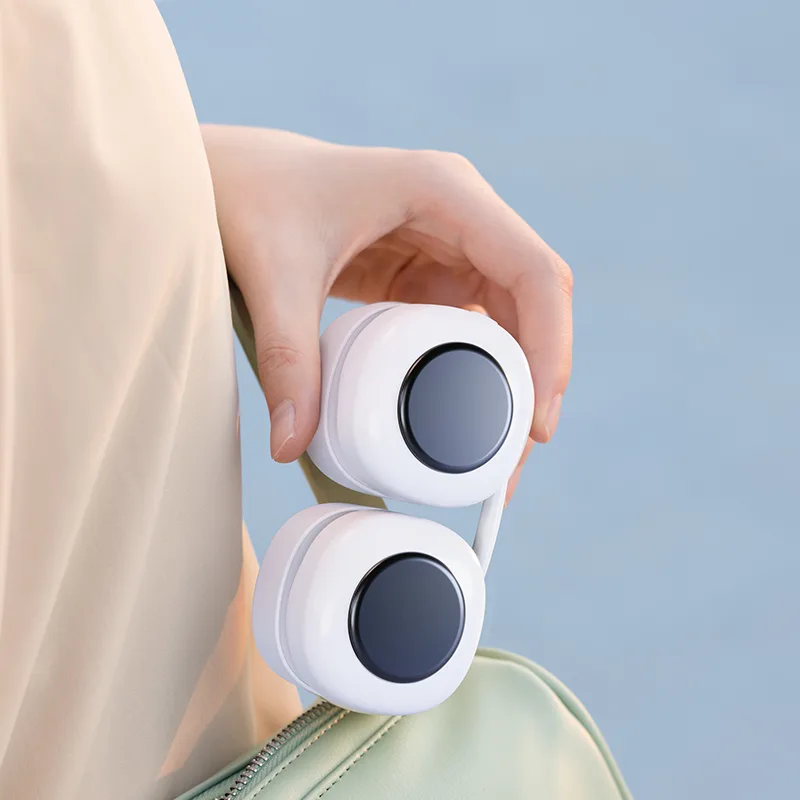 Mini Cooling Fan 360 Degree USB Rechargeable Leafless Portable Folding Sports Outdoor Wearable RV Ready 3-Speed Neck Fan