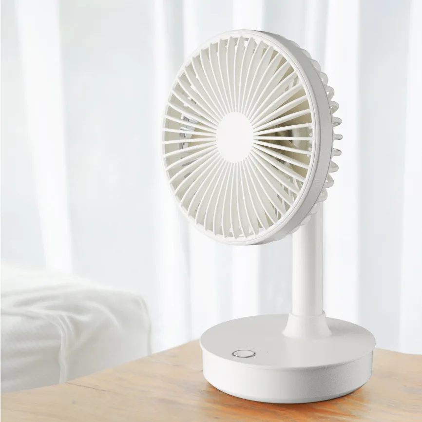 Portable Mini USB Oscillating Rechargeable Desktop Fan with 4000mAh Battery Mechanical Control Low Noise for Outdoor & Table Use