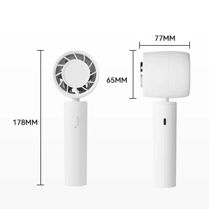 Extendable Recharge Electric Fan High Portable Wearable Handheld Fan Phone Holder Three-Speed Battery Operated for Car Household