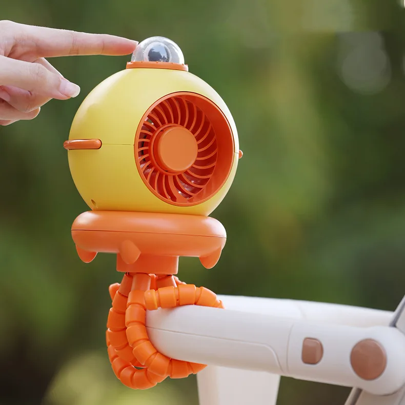 2 in 1 Octopus Stroller Baby Fan Desktop Cordless Clip Smart Fan USB Bladeless Flexible Tripod Mosquito Repellent Stroller Fan
