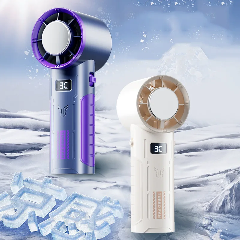 Tiktok Hot Seller Ice Cooling Digital Display 100 Speed Portable Wireless Handheld Mini Fan for Car Use