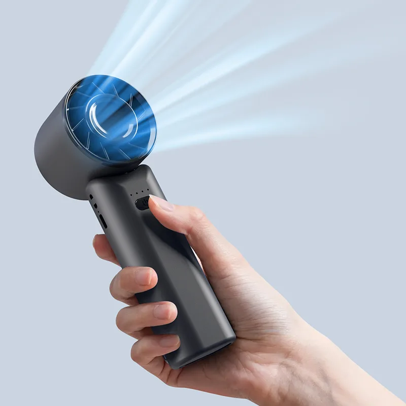 New 1200mAh Rechargeable USB Hand Fan LED Digital Display Electr Portable Folding Handheld Fan Mini Fan
