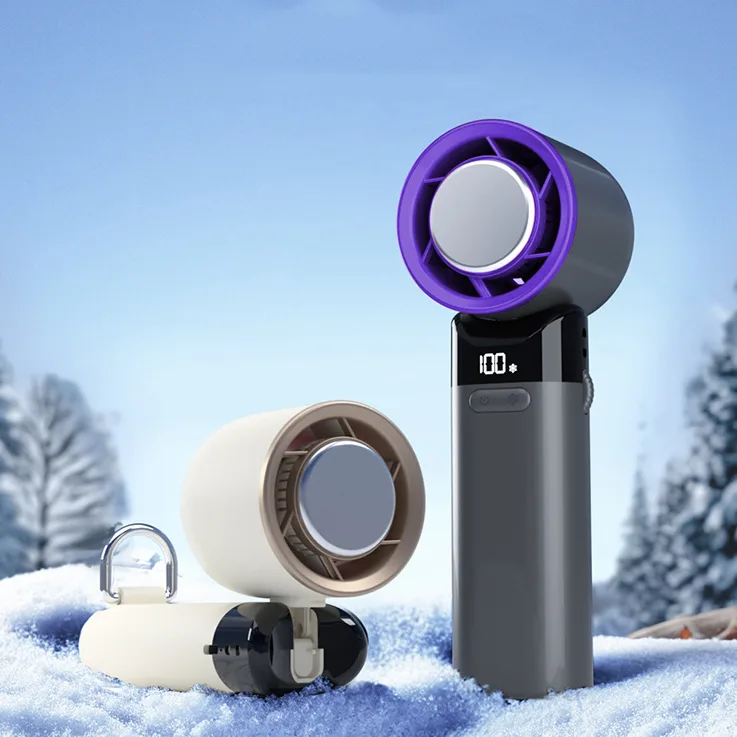 Rechargeable Air Circular Hand Fans Outdoor Handheld Usb Portable Foldable Cooling Plate Fan Electric Mini Fan