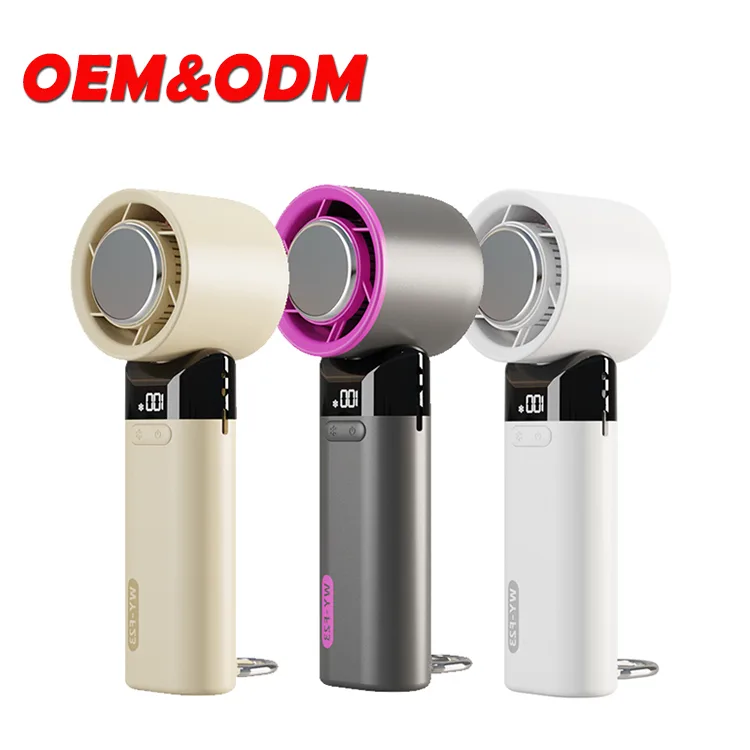 3000mAh Digital Display Foldable USB Rechargeable Mini Fan 100 High-Speed F23 Model Cold Compress Handheld Fan Household Car