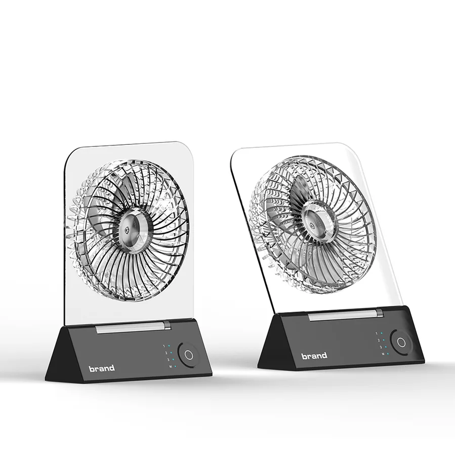 2025 New Strong Wind Quiet Ultra-thin Portable Desktop Fan Magnetic Magnet Handheld Outdoor RV Car Use LED Lights