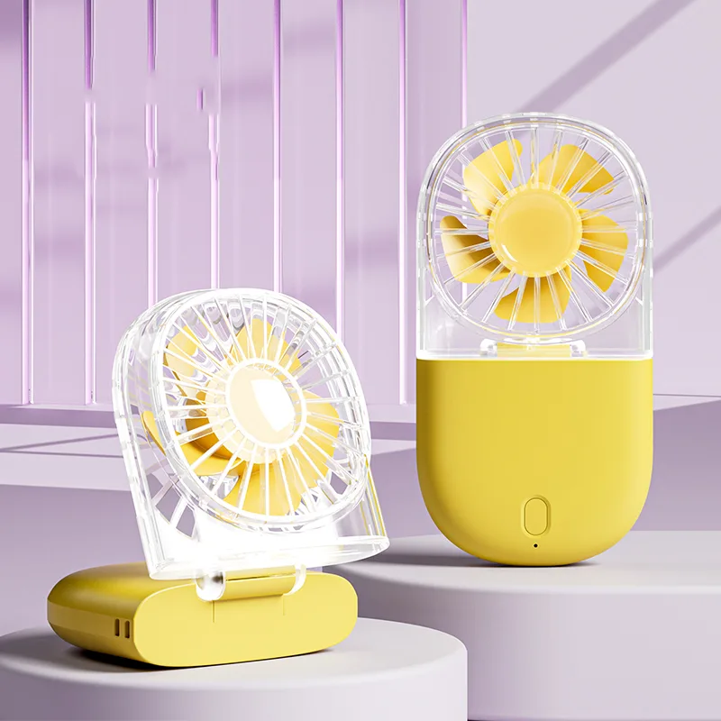 Custom LOGO Three-Speed Electric Handheld Mini USB Portable Fan 1200mAh Lithium Battery Rechargeable Plastic Outdoor Household