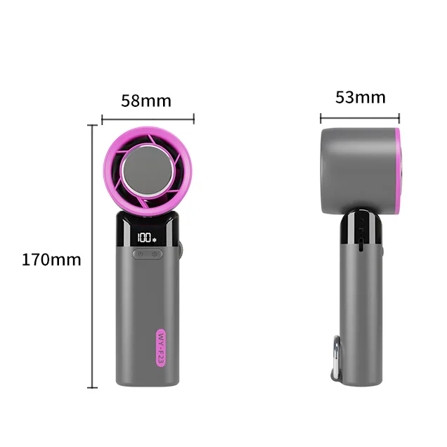 FAN HOME 2025 New Design 100 Speed Wind Handheld Fan Usb Portable 3000mAh Digital Display Foldable Mini Fan