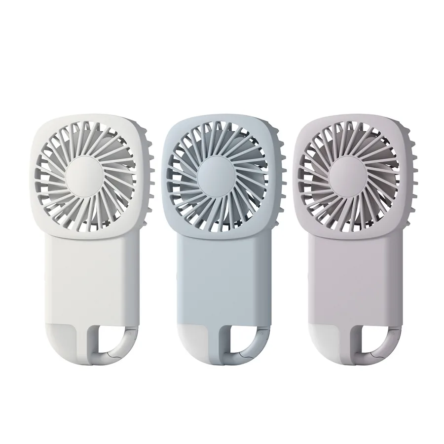 Carabiner Clip Outdoor Small Handheld Fan with Brushless Motor USB Charging LED Night Light 3-Speed Adjustable for Car Use