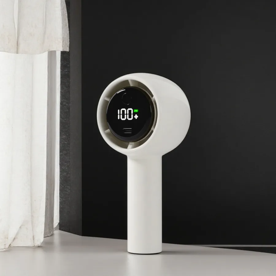 Portable Handheld 100 Speed Wind Mini Fan Air Cooled Wearable Personal Outdoor Light with Sling Rechargeable Fan