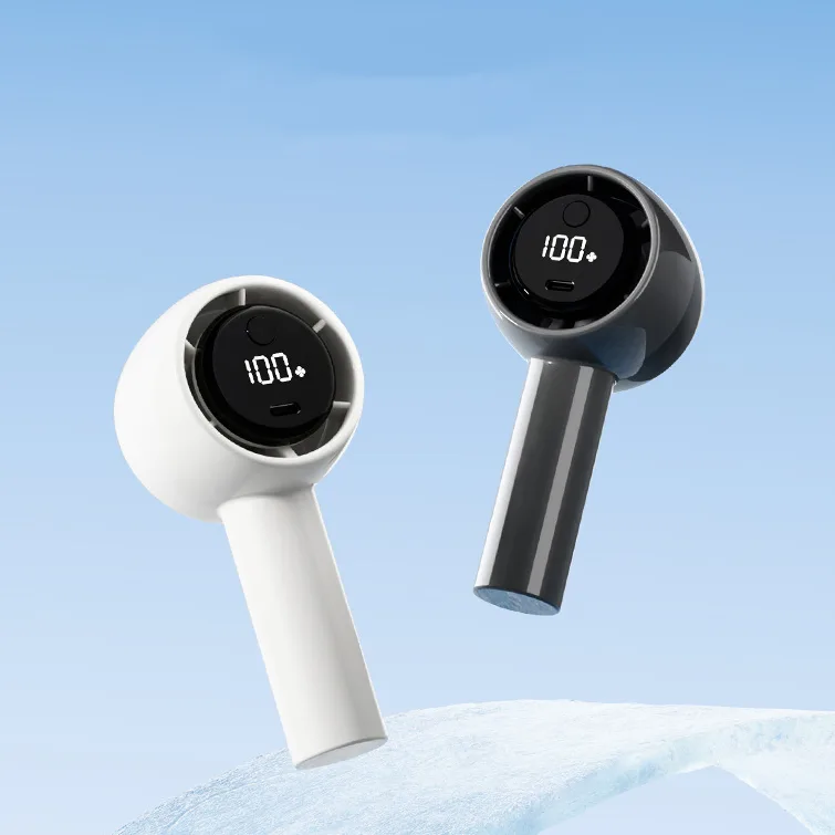 Portable USB Mini Fan 2000mAh Battery Rechargeable Personal Digital Display for Outdoor Use Handheld Fan