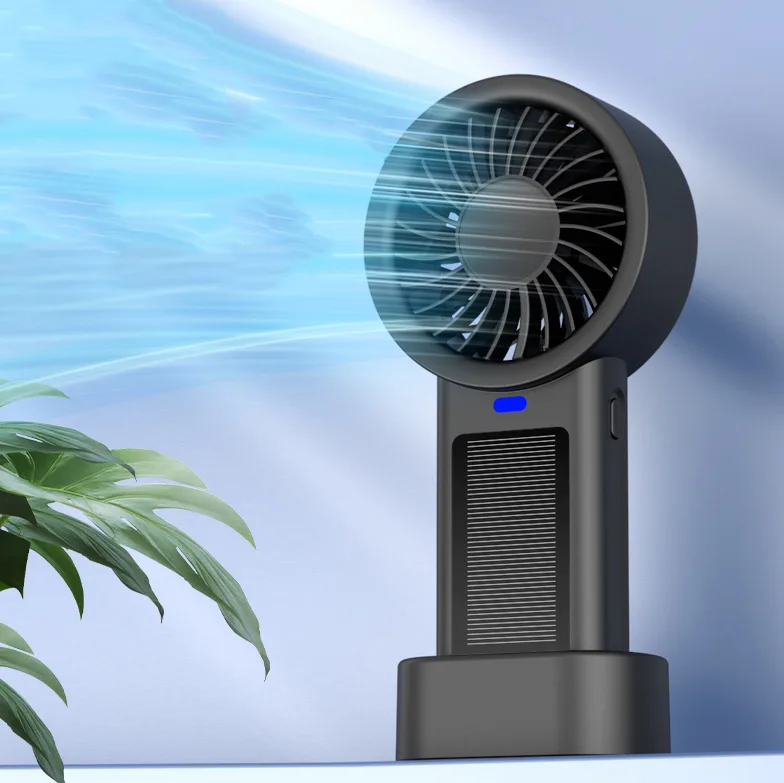 No-Noise Handheld Desktop Fan Super Fast Charging Solar Technology Mini Fan for Outdoor Household