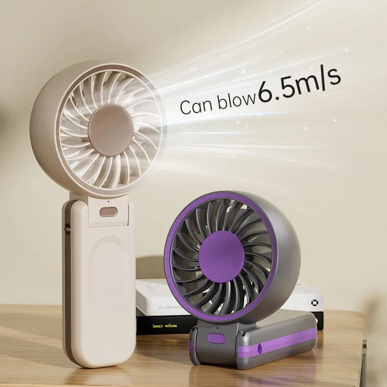 Foldable Neck Lightweight Handy Fan Five Speed Wind Regulate Rechargeable Pocket Compact Handheld Cooling Portable Mini Fan