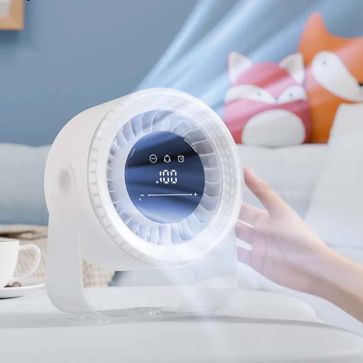 Industry's First Large HD Digital Display Table Fan NFS05 Wall-Mounted Desktop Fan with Touch Control Timing Battery Powered