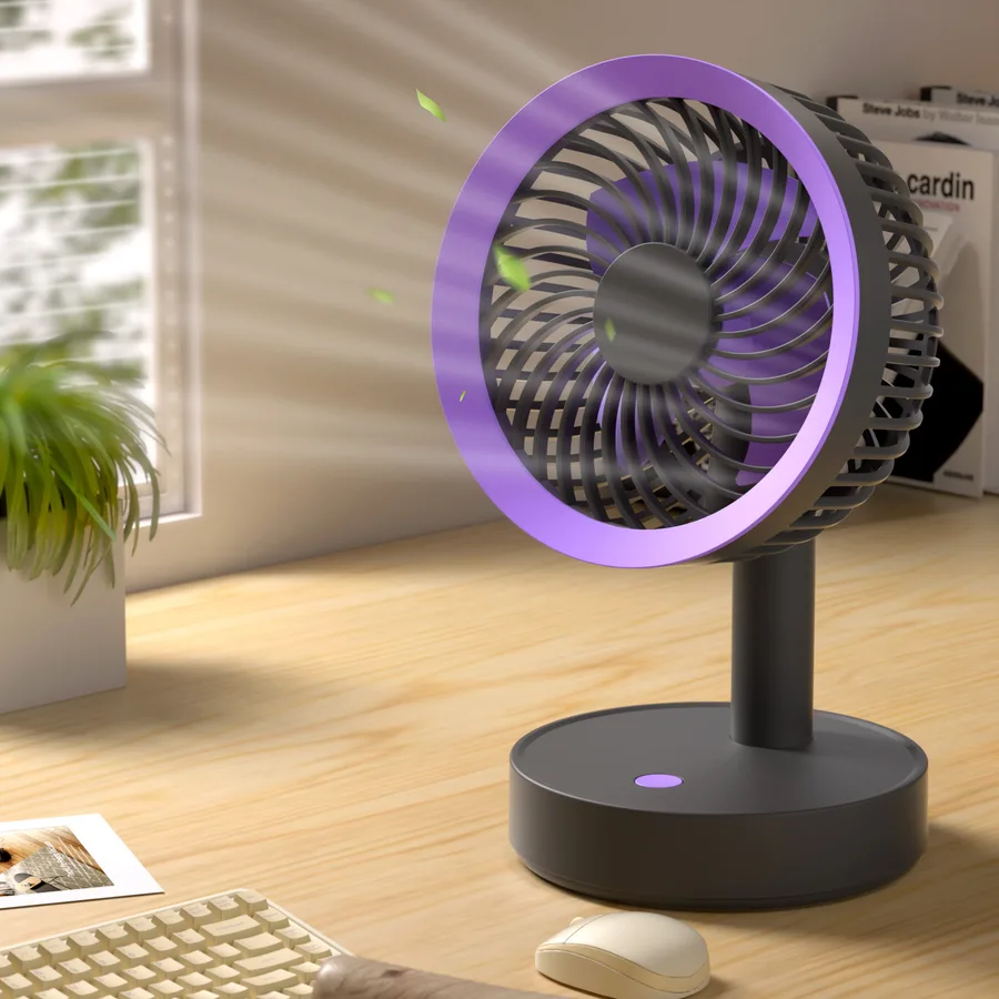 Newest Trend Round Desktop Fan Home Rotatable USB Rechargeable Electric Mini Portable Desktop Small Table Fan