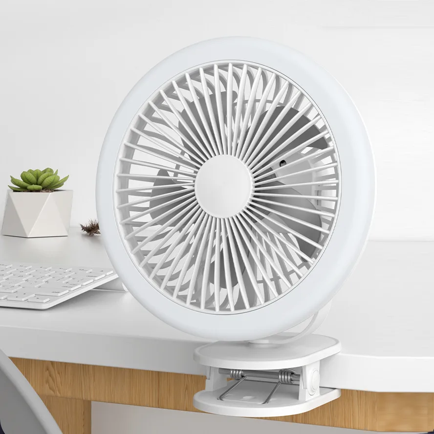 Long Lasting Battery 3 Wind Speeds Desk Fan Night Light Wall Mounted Fan Clip Fan for Naps Office Study Environments