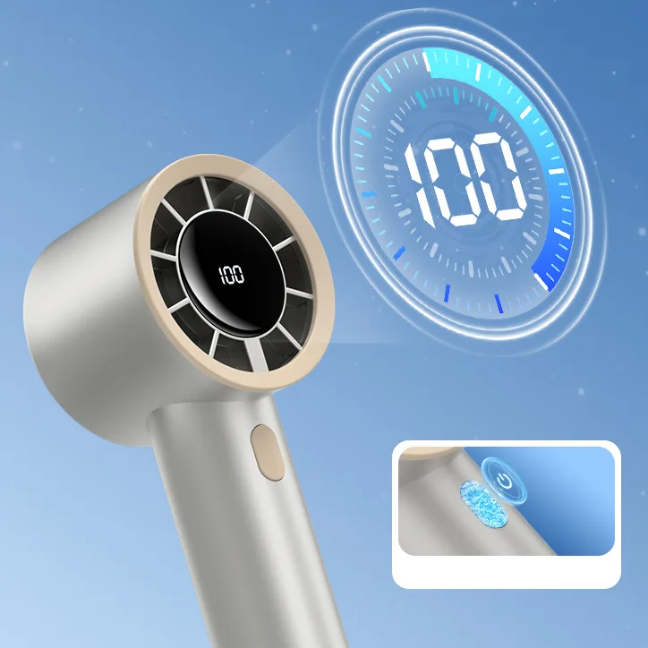 Wholesale Personal Cooling Rechargeable Portable Handheld Fan Bladeless Design Brushless Motor 1200mAh Battery 100-Speed