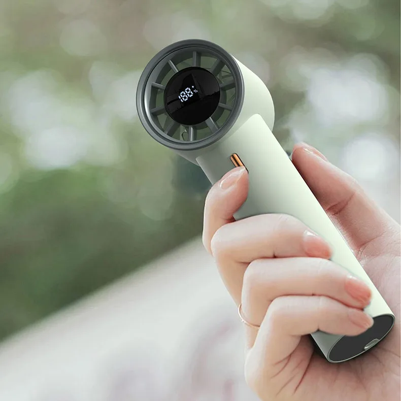 Factory Wholesale Handheld F368 Bladeless Mini Electric Fan 2000mAh Long Battery Life Brushless Motor Portable Outdoor Hotel Use
