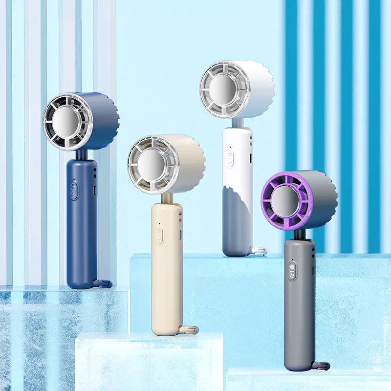 New Arrival Refrigeration Summer Cooling Desktop Electric Handheld Fan 3 Speed Level 2000 Mah Rechargeable Mini Portable Fan