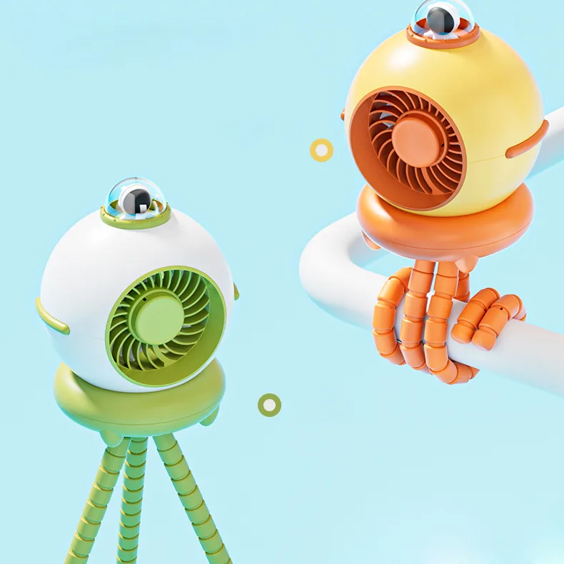 Mini Handheld Stroller Fan for Baby with Flexible Tripod Adjustable 4 Speeds Plastic Material Outdoor & Household Use