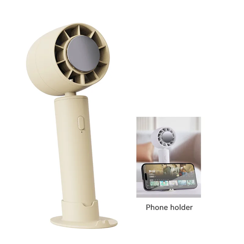 Factory Price 3000mAh Refrigeration Mini Rechargeable Hand Held Fan Mini Portable Fan with Phone Holder