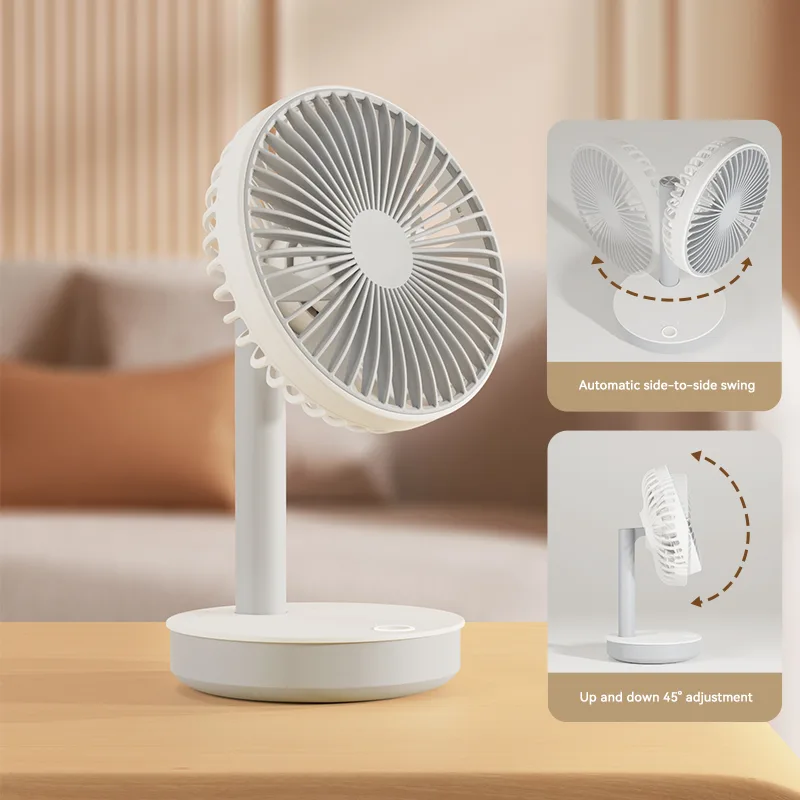 Portable Fan Oscillating Removable Cover Quiet Small Table Fan for Home Office Bedroom Rechargeable Mini Desk Fan