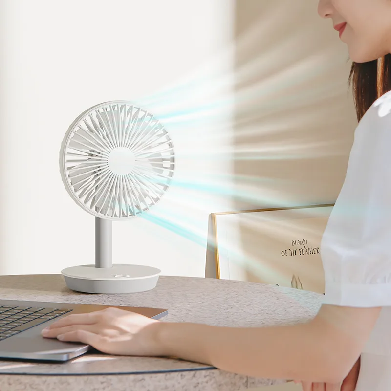 2025 New Arrival Rechargeable Mini Desktop Fan 4000mAh Portable Adjustable Oscillating Cool Air Household Outdoor Use Plastic