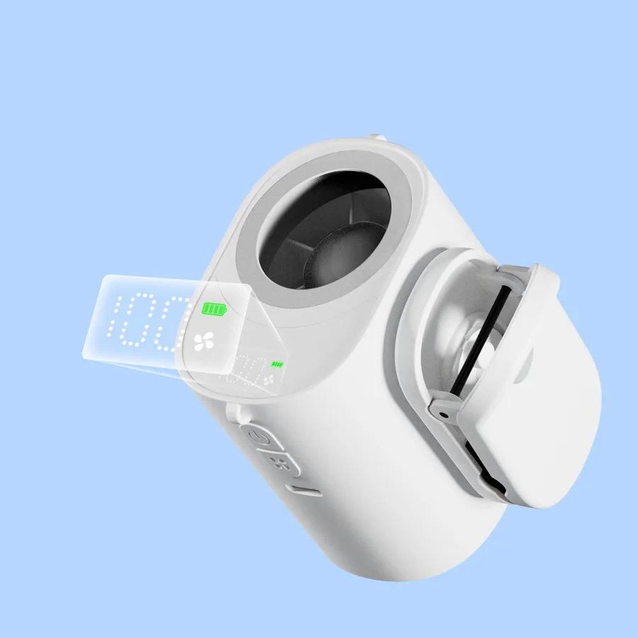 High Speed Electric Wearable Neck Clip Fan 2000mAh Rechargeable Battery Brushless Motor Button Control Household Portable