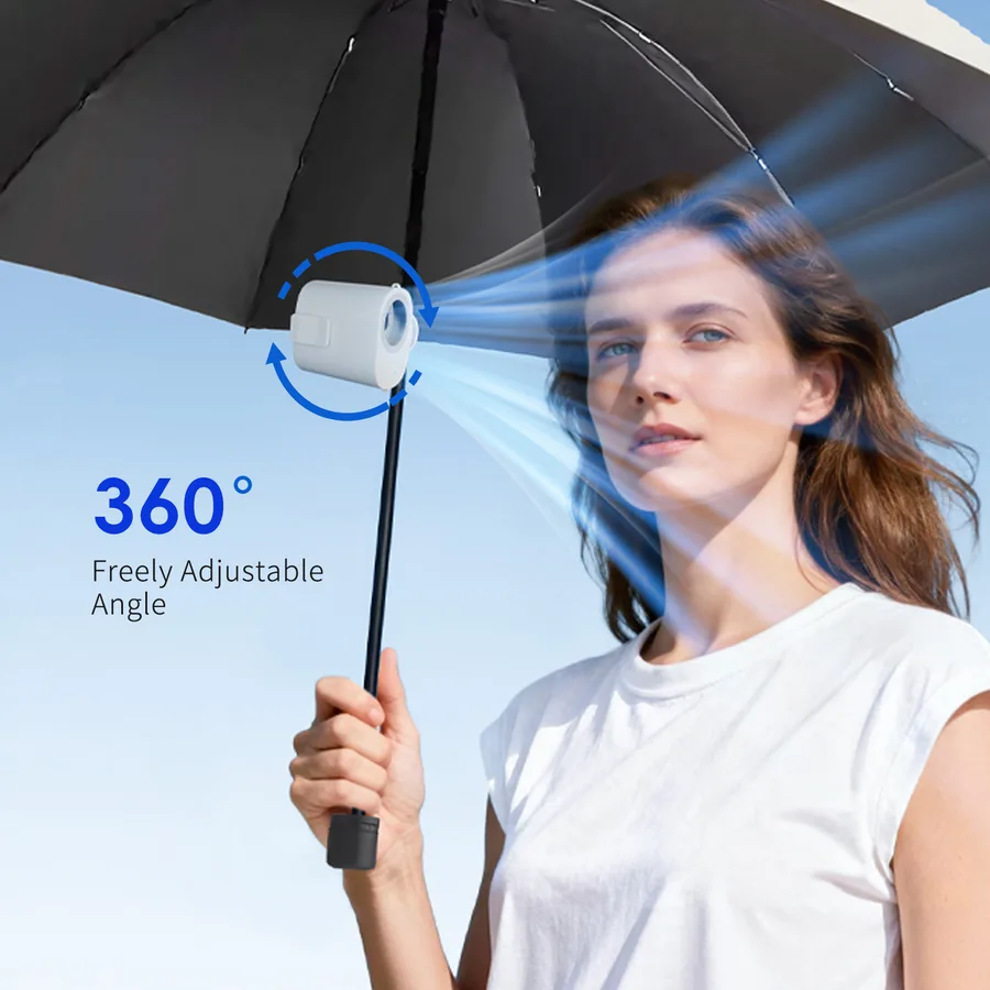 Mini Electric Wearable Fan 2000mAh 100-Speed Hands-Free Portable with LED Screen for Car & Outdoor Use