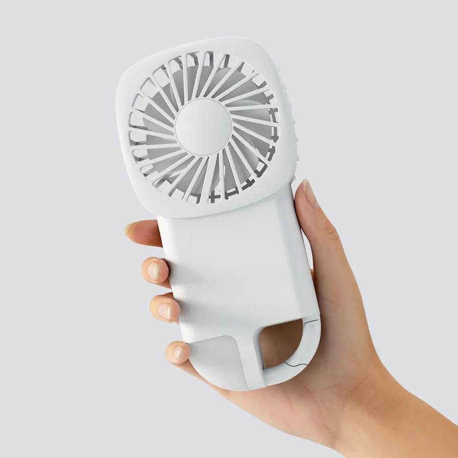New Arrival Outdoor Hiking Handheld Fan 800mAh USB Portable Rechargeable Mini Fan Hook for Car RV Use Three-Speed Brushless