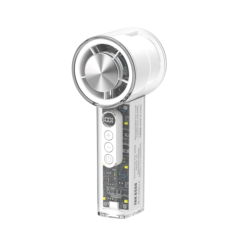 Portable Handheld Mini Fan Electric USB Rechargeable 3000mAh Battery Refrigeration Cooling Digital Display >8h Runtime Outdoor 5