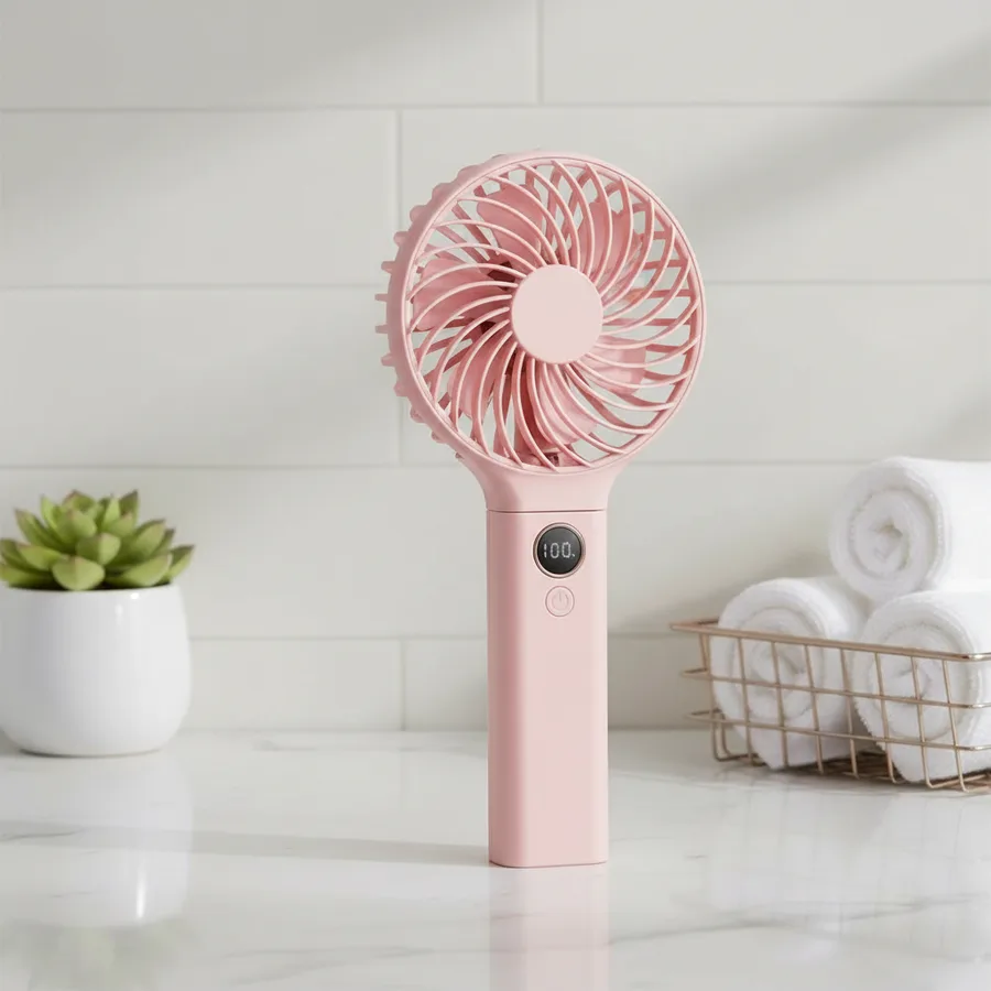 USB Rechargeable Battery-Powered Mini 3-Speed Foldable Handheld Portable Low Noise Desktop Fan with Easy Installation