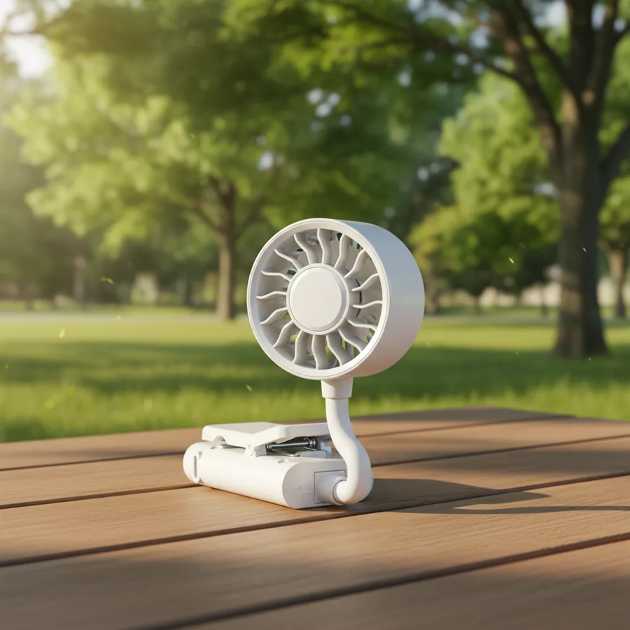 1200mAh Long-Lasting Handheld Mini Fan Foldable Clip-On 360° Hose 100-Speed USB Rechargeable