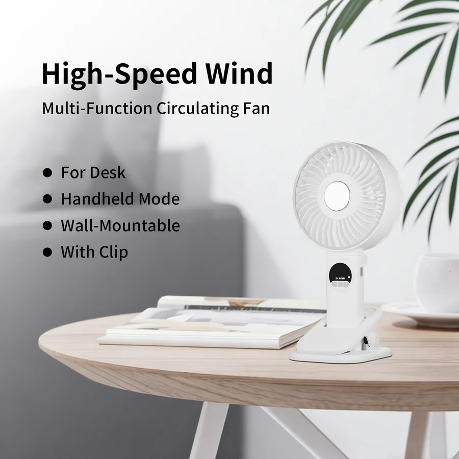 Umbrella Clip Fan with Removable Clip Multifunctional Portable Electric Outdoor USB Rechargeable Minifan Umbrella Clip Fan